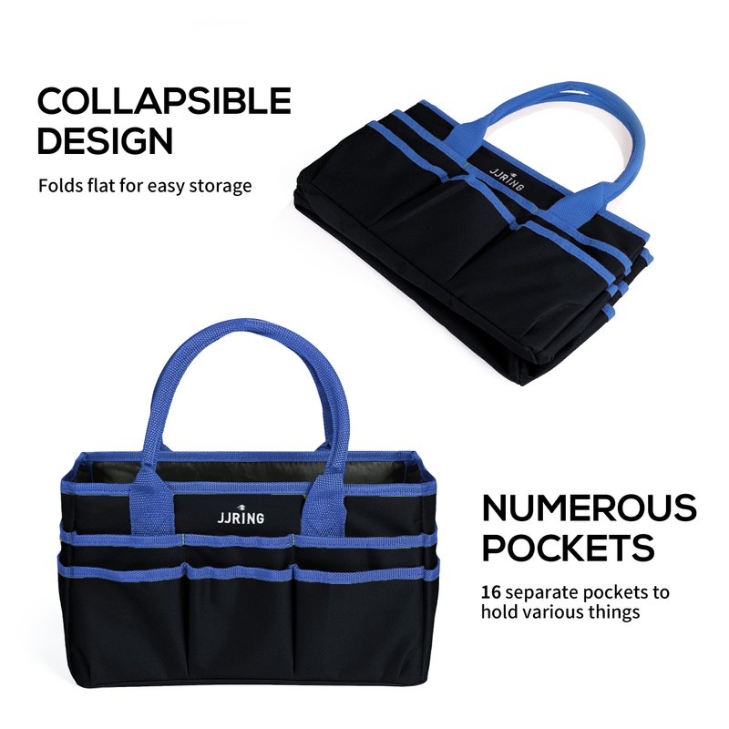 Jjring Fundamental Organizer 600D Nylon Artist Tote Bag, Blue Edge