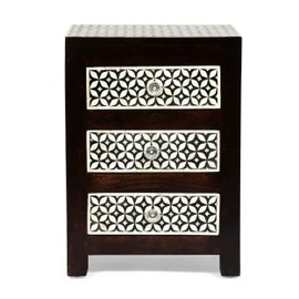 Christopher Knight Home NIGHTSTAND, Dark Walnut + Black