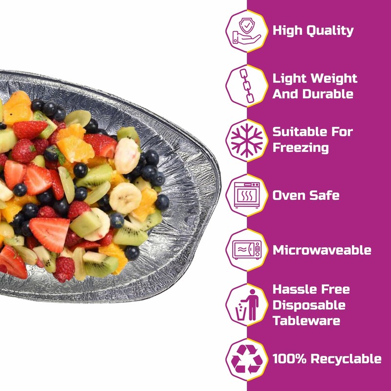 M1SS (Pack of 100)- Large Aluminium Foil Tray Food Container
