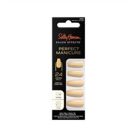 Sally Hansen Salon Effects® Perfect Manicure, Meet Me In The Metal, Press On Nails, Coffin Shaped, Non-Damaging Adhesive Tabs, File, and Alcohol Pad Included