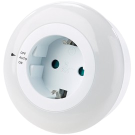 revolt Twilight Light: LED Night Light with Twilight Sensor and Socket, White (Dusk Light Socket, Night Light Lamps, Sockets)