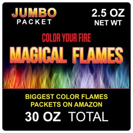 Magical Flames Jumbo Create Colorful & Vibrant Flames for Fire Pit - Campfire, Bonfire, Outdoor Fireplace – Magical, Colorful, Rainbow, Mystic Flames – Twice The Color – Half The Price (12)