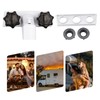 Square-White Dual-Handle RV Shower Faucet with Shower Diverter for Camper