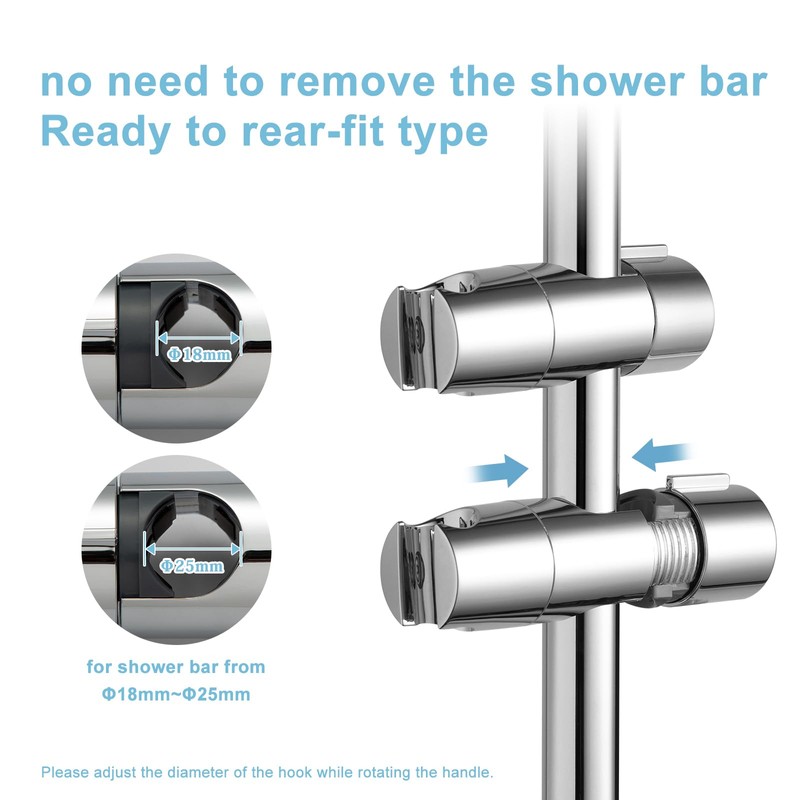 OFFO Shower Head Holder, Adjustable 18-25mm Diameter Hand Shower Holder
