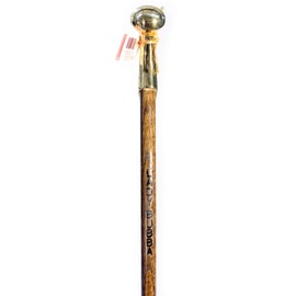 Walking Stick - Original Bubba Stik "Lady" Style Walking Stick with Brass Hame Handle. Made in Texas by Real Texans. (Jacobean, 36" Tall)