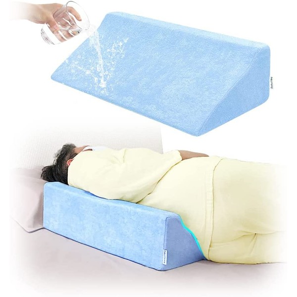 Wedge Pillow for Side Sleeping Positioning Wedges for Bed Sores Turning Medical Rolling Pillow for Elderly Waterproof Cover Foam Pillows Bedridden Patient Incline Wedge for After Surgery Back Support