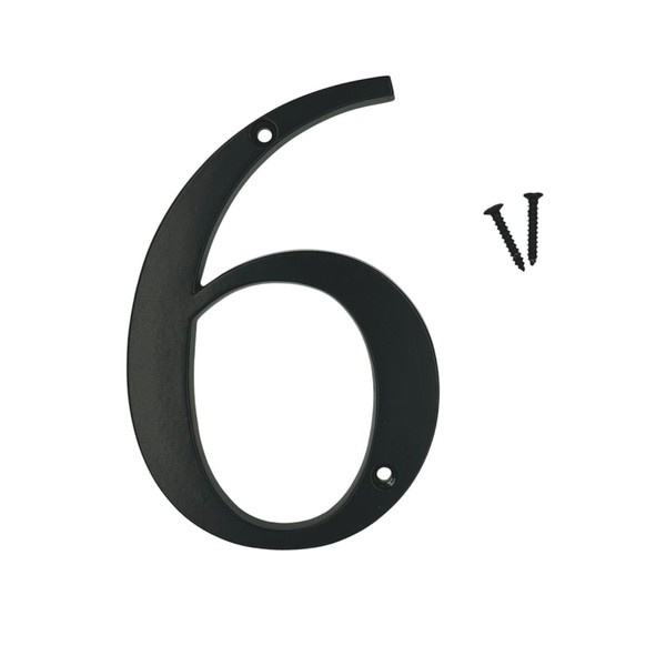 Large 5" Black Metal Flush Mount House Address Numbers, Bold