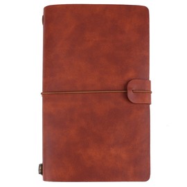 Hilitand Cuaderno de viajeros, 5 Colores, clásico, de Piel sintética, Diario Personalizado, Cuaderno rellenable, Marrón