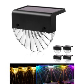 Bellanny Bellanny Solarlampen fr Au?en, 4 Stck Solarleuchten Garten Dekoration Beleuchtung, 2 Modi LED Warmwei?/Farbwechselnde twinkly Treppenlicht, Wasserdicht Solar Lampe fr Treppe Terrassen Wege Zaun