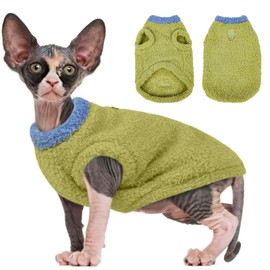 ADNIKIA Sphynx Cat Clothes, Warm Fleece Coat for Cat, Hairless Cat Shirts, Warm and Soft Cat Pajamas, Fleece Jumpsuit for Cats, Kitten Hairless Cat Clothes