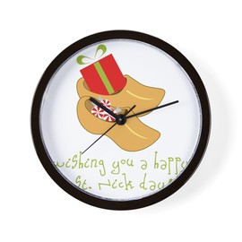 CafePress Happy St. Nick Day 10" Wall Clock for Livingroom, Kitchen, or Office