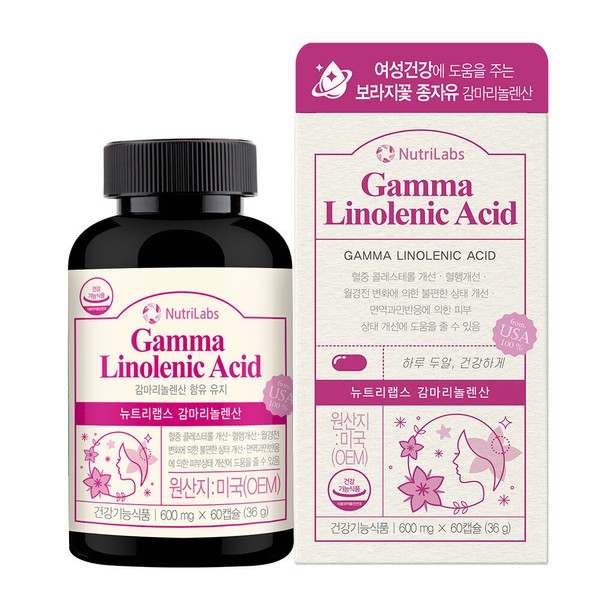 Nutrilabs Borage Oil Gamma-Linolenic Acid Lansan Borage Flower Seed Oil Vegetable Omega 1 Bottle / 뉴트리랩스 보라지유 감마리놀렌산 랜산 보라지꽃종자유 식물성오메가 1병