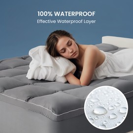 SLEEP ZONE Dual Layer 4 Inch Memory Foam Mattress Topper, 2 inch Cooling Gel Memory Foam Plus 2 inch Alternative Pillowtop Mattress Pad Cover for Back Pain, Comfort Support (Twin)