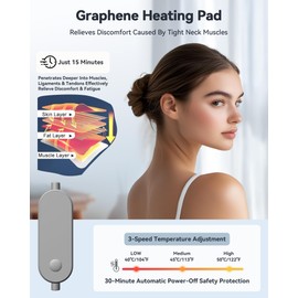 Qwnccet Heated Cervical Collar, Neck Brace with Heating Pad - Gray Large Size Neck Height 3.0-3.5 Inch Neck Circumference 15.8-18.1 Inch