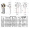TA-VIGOR 2Pcs PHS8 M8 Female Rod End Bearings, Spherical Rod