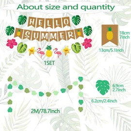 Hawaiian Party Decoration, Summer Party Decorations, Hello Summer Banner, Hawaiian Tropical Party Decorations, Hawaiian Party Banner for Luau Pool Party, Beach Party Decoration