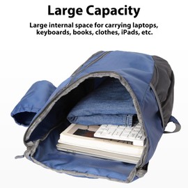 LOUEBICA Ultralight Foldable Backpack for Men and Women, Hiking Backpack, Outdoor Sports, Travel, Hiking, Camping, Cycling, Hiking, Waterproof Backpack, Durable Backpacks, black