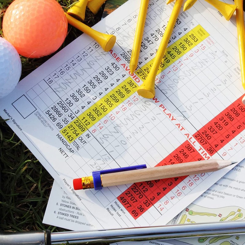 Adhere 25pcs Golf Pencils with Eraser Pre sharpened Hexagon half