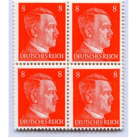 Militarytour Militaria RARE HITLER HEAD STAMPS SET OF 4 FULL GUM 8 RPF VALUE STAMPS