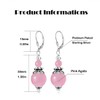 Retro Natural Pink Agate Stone Bead Drop Earrings,Antique Dainty Two-Stone