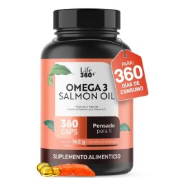 Omega Aceite Salmón Vitamina 360 Cápsulas Life360