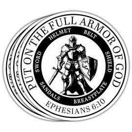 HOSALA (3in - 3Pcs) Put On The Full Armor of God Ephesians 6:10 Sticker Christian Catholic Bible Sticker Christian Gift Decoration Graphic Helmet Bumper