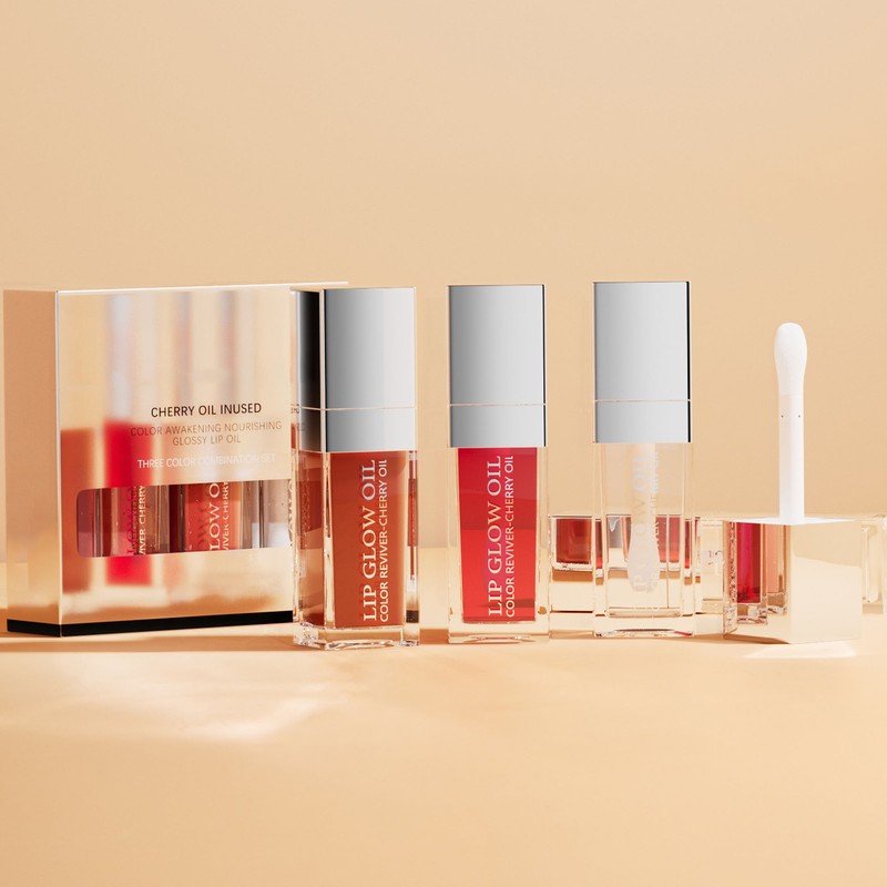 3pcs Plumping Lip Oil Set Long Lasting Hydrating Nourishing Glossy