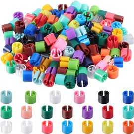 GORGECRAFT 320Pcs 20 Colors Clothes Hanger Markers Blank Tags Fit 9.5mm Rod Round Small Plastic Garment Hanger Size Markers Clips for Clothing Snap Number Labels Accessories Color Coding