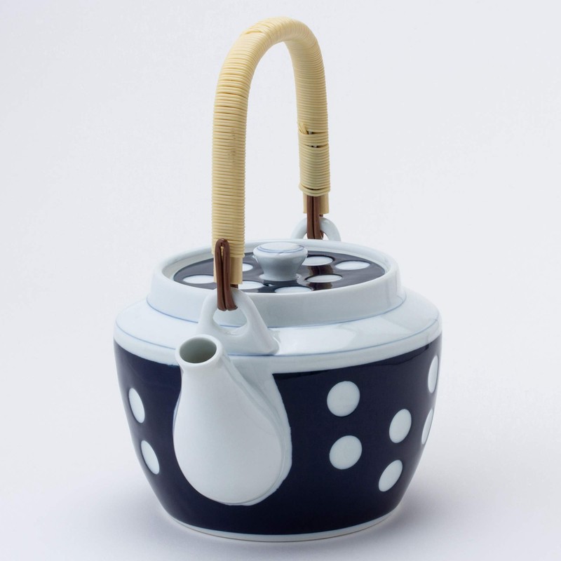 Nishiki Pottery 23186 Arita Ware Soil Bottle, Polka Dot, No.