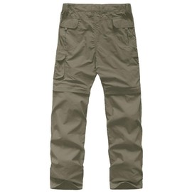 Kids Cargo Pants, Boys Hiking Scout Outdoor Quick Dry Convertible Waterproof Zip Off Casual Trousers #9016 Light Army Green-S