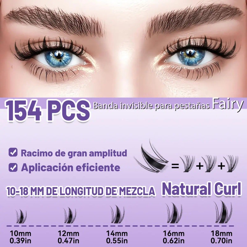 Fairy Extensiones Pestañas, Kit De Racimos De Pestañas Mixto