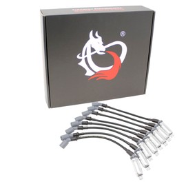AIP Electronics Dragon FIRE Performance Street Series High Performance 8.5mm 15" Low Ohm Spark Plug Wire Set for All LS LT Engines with Katech Valve Covers OEM Fit SPW1012-BK