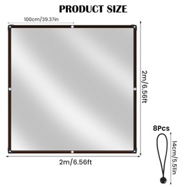 Luabue 2M X 2M Clear Tarpaulin Waterproof Heavy Duty Transparent Tarpaulin with Eyelets Plastic Tarp Cover Sheet with 8Pcs Bungees Ball Cord for Greenhouse Garden Furniture Shed Outdoor Chicken Shed