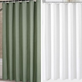 Waterproof Bathroom Shower Curtain - Privacy Screen for Bathrooms 150x180=Green