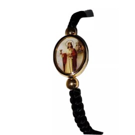 St. Santa Barbara Pulsera negra /Saint Barbara Black bracelet adjustable