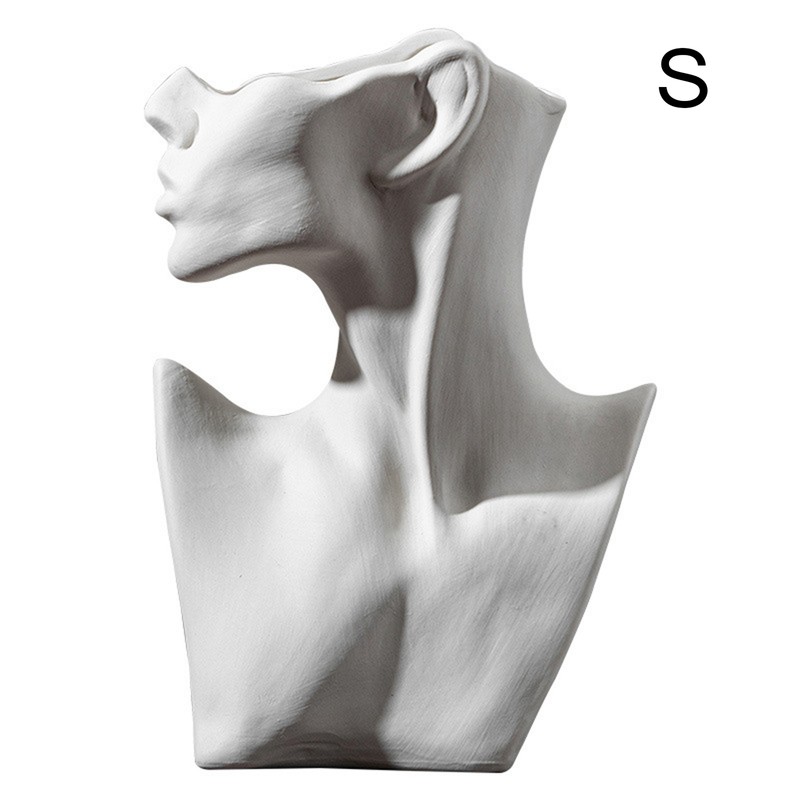 Side Face Portrait Ceramic Vase Living Room Decorative Dried Flower