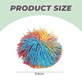 Dcsfadq Pack of 14 Colour Stress Balls Stringy Balls, Bouncy Ball 6.5 cm, Bouncy Ball with Tail Jumpball, Party Bag Children's Birthday Party for Family Games Party Outdoor Toy