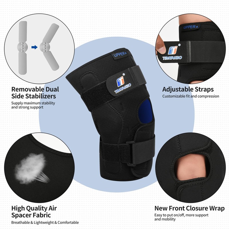 Knee Brace with Side Stabilizers for Knee Pain Meniscal Tear
