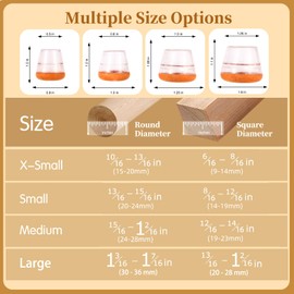 YTEACIUL Chair Leg Floor Protectors Medium 24Pcs,Silicone Chair Leg Protectors for Hardwood Floors/Tiles,360°Wrapped Felt Bottom to Prevent Scratch and Reduce Noise, Round Clear