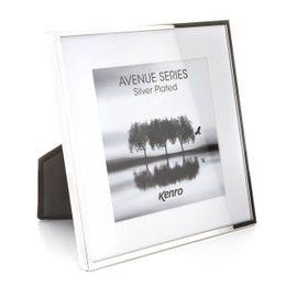 Kenro Avenue Silver Plated Photo Frame 7x7 Inch / 18x18cm with White Mat for Photo 5x5 Inch / 13x13cm - AVE1313S