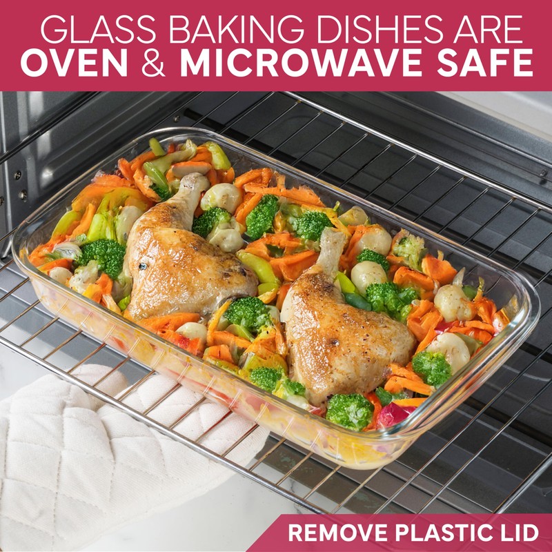 COOK WITH COLOR 8-Piece Deep Glass Baking Dish Set with