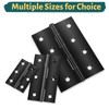 Yeepeo 4 Pcs Door Hinges 68mm × 38mm, Black Stainless