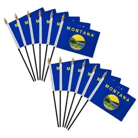 Montana 4x6in Stick Flag - 1 dozen pack