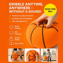 HomeSmile Silent Basketball - Size 7 (29.5''), Dribble Dream Silent Basketball, Upgraded Noiseless Airless & Foam Ball, Designed for No Sound Bouncing for Various Indoor Activities, Training & Play