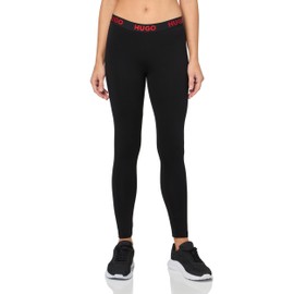 HUGO, Sporty Logo Leggings, Black Leather, S