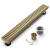 HTOH Gold Shower Drain, 304 Stainless Steel Linear Shower Drain