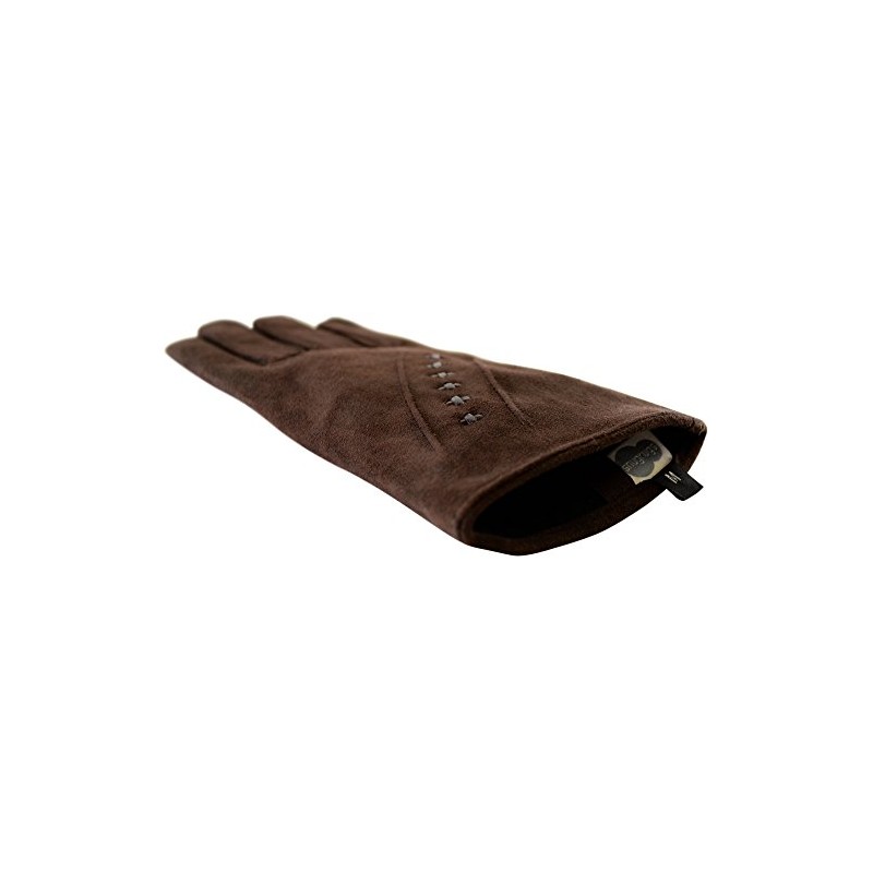 SNUGRUGS Ladies Suede Gloves with Fleece Lining and Stitch Design