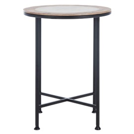Safavieh Home Lumi White Marble and Black Accent Table