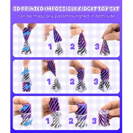 3PCS Spiral Cone Fidget Toys, Impossible Cone Fidget Toy, 3d Printed Fidget Toy,Impossible Pyramid Passthrough Sculpture Desk Physics Toys for Anxiety Stress Relief for Home Office School Kids&Adults