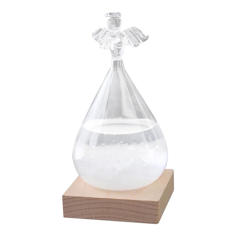 Storm Glass Weather Station,Water Drop Weather Predictor with Wood Base